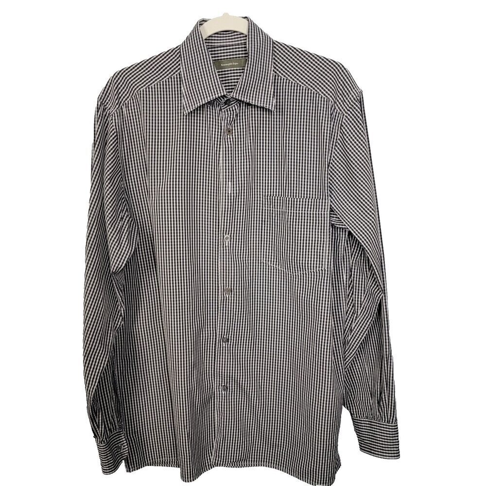 Ermenegildo Zegna Men's Shirt Large *Fair Missing Button/Care Tag* 100% Cotton